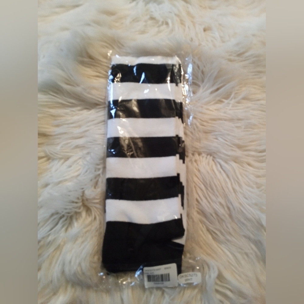 Black and White With Cross Detail On Top Thigh Highs